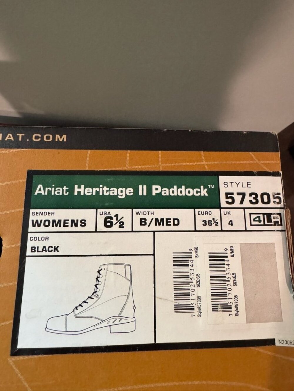 Ariat Heritage IV Paddock Boots Women's 6.5B Black Leather Combat Comfort - Picture 10 of 11